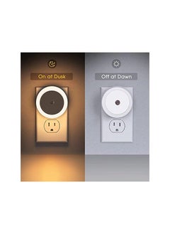 IBAMA Led Night Light 2 Pack Dusk To Dawn Sensor Smart Nightlight Wall Plug For Kids Room Bathroom Bedroom Home Kitchen H Stairway Energy Efficient Round Shape Baby Night Light Warm White  - Image 3