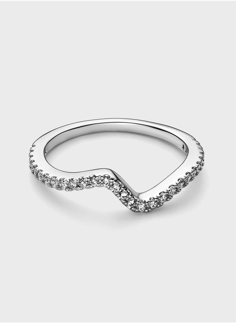 PANDORA Sparkling Wave Ring - Image 1