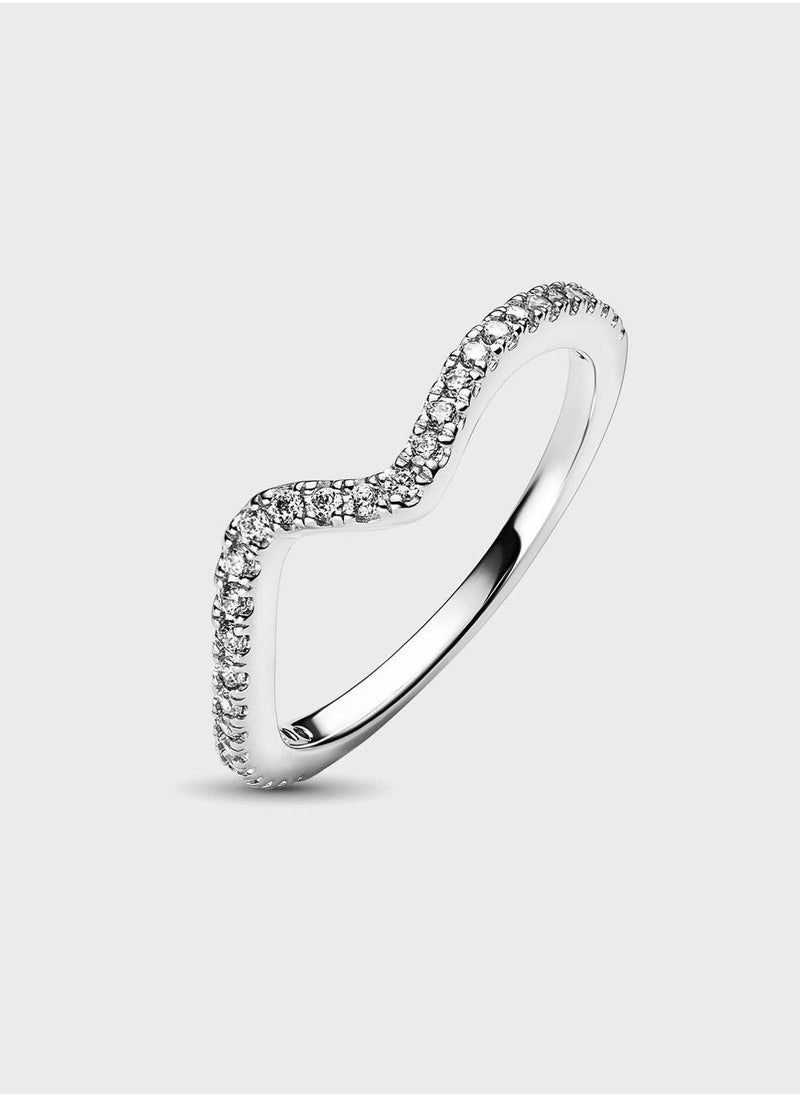 PANDORA Sparkling Wave Ring - Image 2