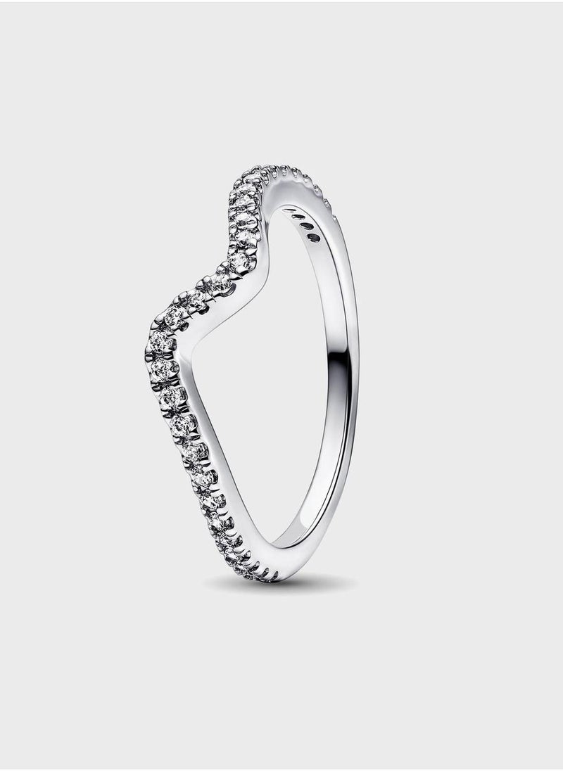 PANDORA Sparkling Wave Ring - Image 3