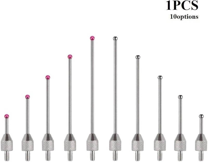 Lever Type Dial Indicator Probe 2mm Carbuncle Steel Head M2 5 Thread Silver Ball Tip 40mm - Image 4