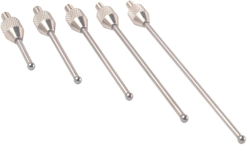 Lever Type Dial Indicator Probe 2mm Carbuncle Steel Head M2 5 Thread Silver Ball Tip 40mm - Image 5