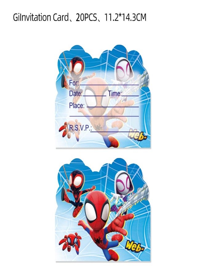 SUTRADHAR Spiderman Birthday Invitations,Spiderman Party Invitations Birthday Party Spiderman Decoration (Invitations4) - Image 2