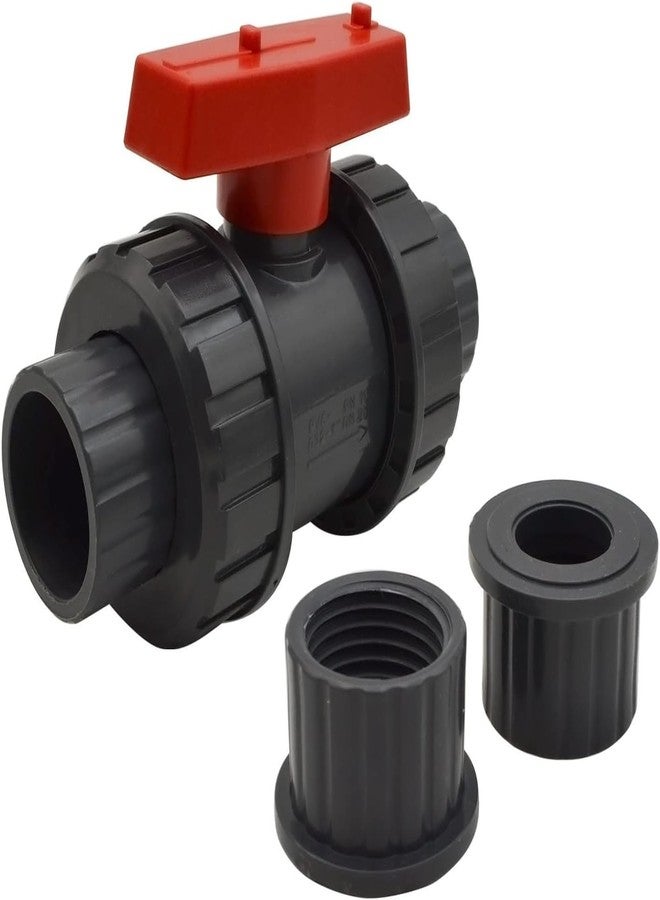 VALFLUIDS True Union PVC Ball Valve, for Water Treatment, Irrigation, Water Supply lines (1/2-Inch) - Image 1