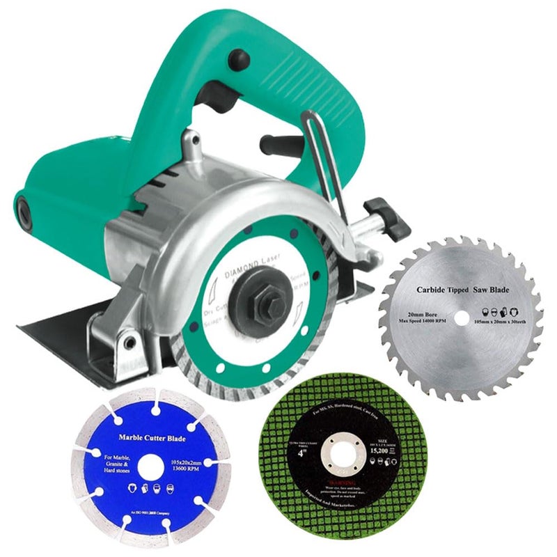 MLD MLD 1050 Watt 4Inch Heavy Duty Wet Marble CutterTile Cutter with Wrench and Socket With 3 Pcs WheelsDiscs for Cutting WoodMetalBrickMarble  - Image 1