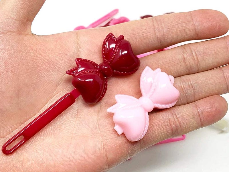 Tara Girls Self Hinge Bow Hair Barrettes 18 Pieces Selection (Pink Mix) - Image 4