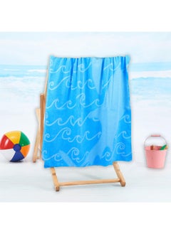 BYFT Jacquard Beach Towel (86x162 cm) 390 Gsm Sharks Cotton-Set of 1  - Image 1