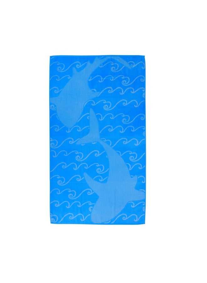 BYFT Jacquard Beach Towel (86x162 cm) 390 Gsm Sharks Cotton-Set of 1  - Image 2