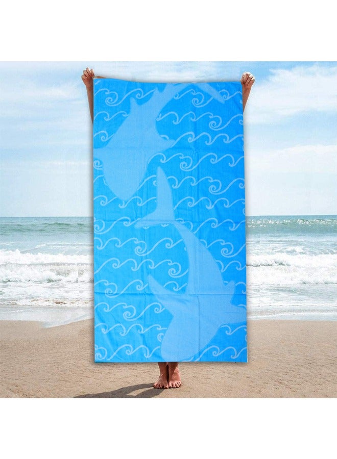 BYFT Jacquard Beach Towel (86x162 cm) 390 Gsm Sharks Cotton-Set of 1  - Image 4