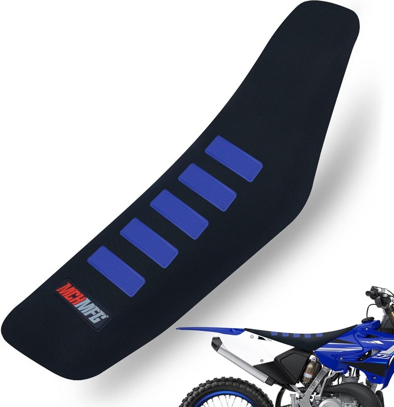 MCHMFG Motorcycle Universal Seat Cover Non-Slip Rubber Striped Grip Gripper for Dirt Bikes (Blue) - Image 1