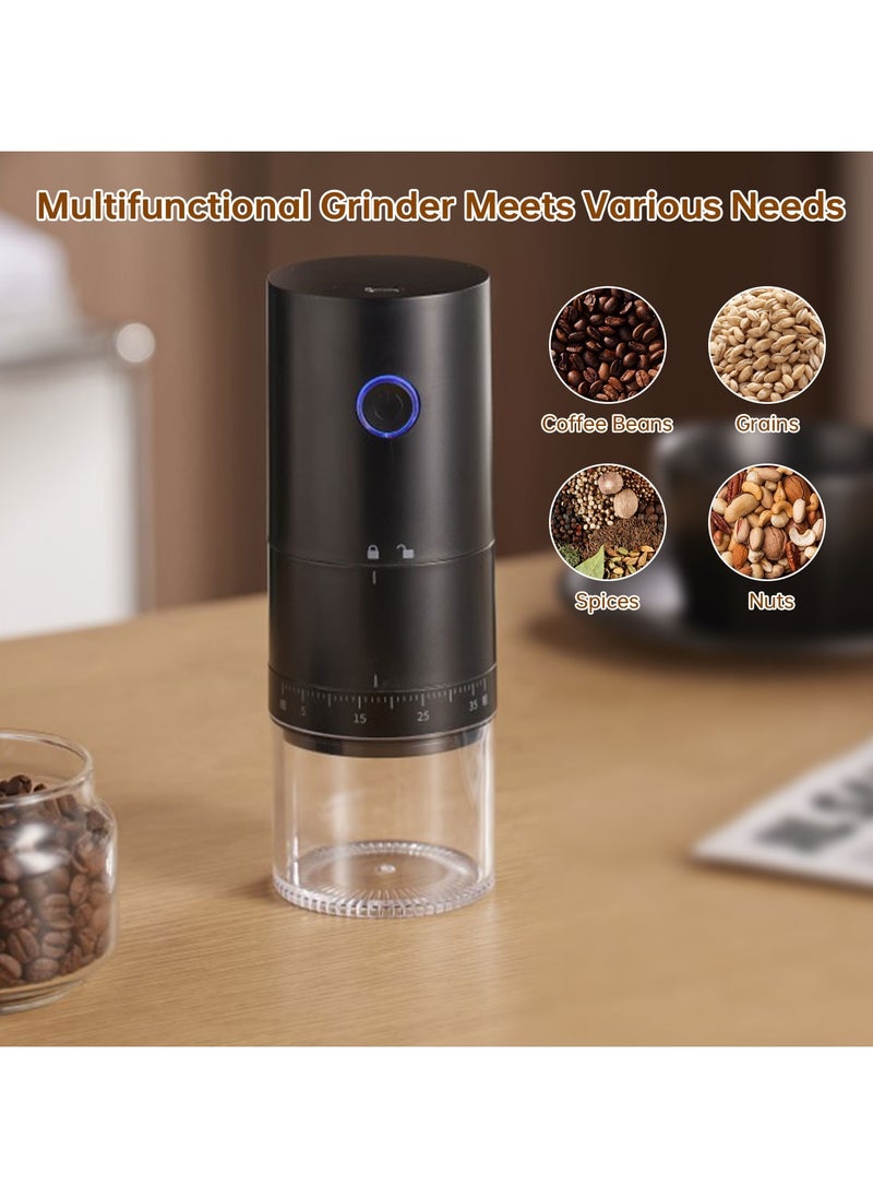 Perfin Portable Electric Coffee Grinder With External 38 Coarseness Adjustable, USb Rechargeable, Coffee Burr Grinder For Home Office Travel  - Image 4