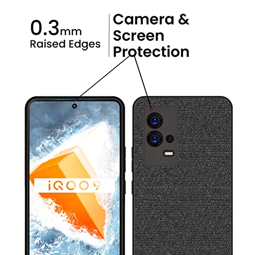 Kapa Soft Fabric Hybrid Protective Back Case Cover for Vivo IQOO 9 (Black) - Image 3