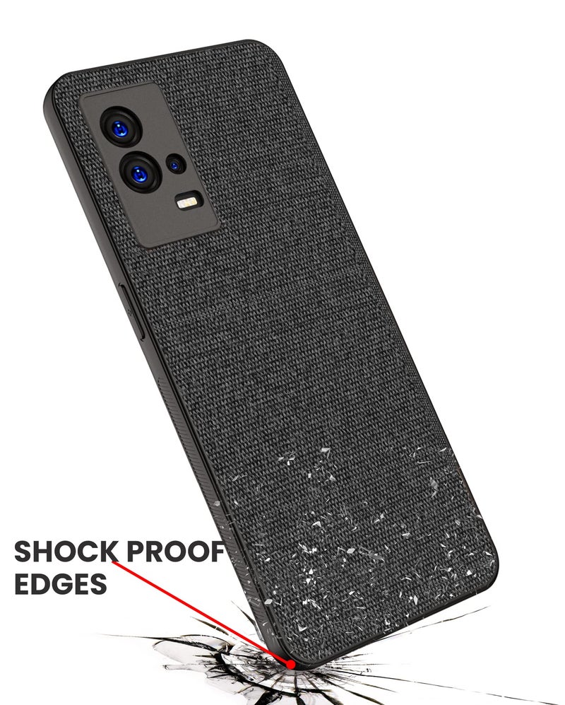 Kapa Soft Fabric Hybrid Protective Back Case Cover for Vivo IQOO 9 (Black) - Image 5