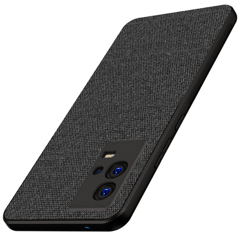 Kapa Soft Fabric Hybrid Protective Back Case Cover for Vivo IQOO 9 (Black) - Image 1