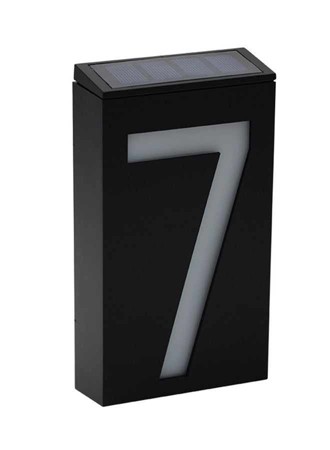 Loquat Lamp House Number Porch Lights With Solar Pannel Black/White 21x12x12centimeter