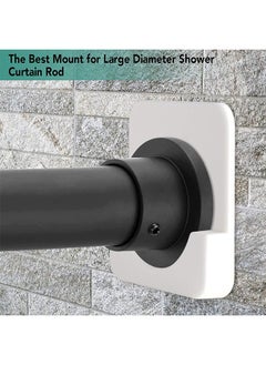 HY 2 Pack Adhesive Shower Curtain Rod Tension Holder - No Drill Wall Mount Retainer, White - Easy Install, Strong Grip (Shower Curtain Rod Not Included)  - Image 5