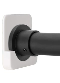 HY 2 Pack Adhesive Shower Curtain Rod Tension Holder - No Drill Wall Mount Retainer, White - Easy Install, Strong Grip (Shower Curtain Rod Not Included)  - Image 1