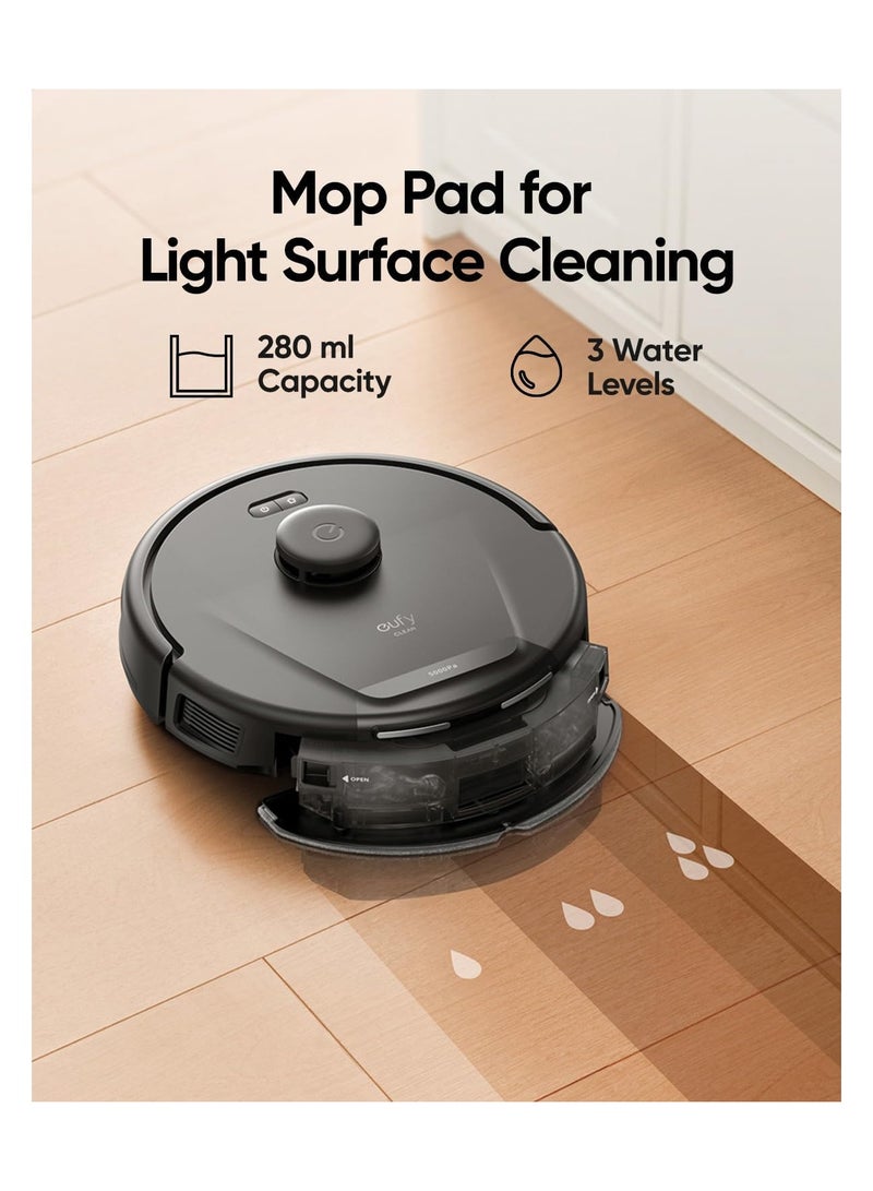 eufy L60 Hybrid Robot Vacuum Cleaner with Mop, Ultra Strong 5,000 Pa Suction to Remove Hair, Dust, iPath Laser Navigation, For Deep Floor Cleaning, Ideal for Hard Floors 50 W T2268V11 / T2278 Black - Image 5