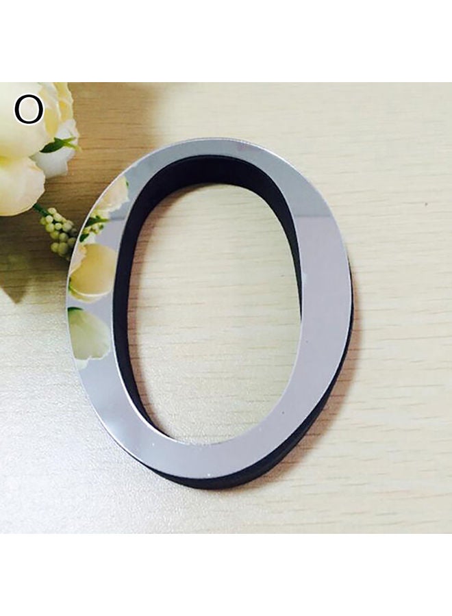 NIBEMINENT O Alphabet 3D Mirror Wall Sticker Silver