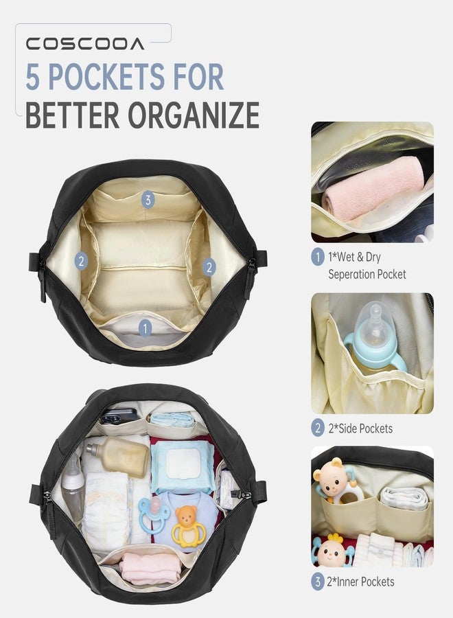 COSCOOA Diaper Bag Tote, Hospital Bag for Labor Delivery,Baby Diaper Bag Large Travel Diaper Tote Caddy for Mom Multifunction Bag - Image 4