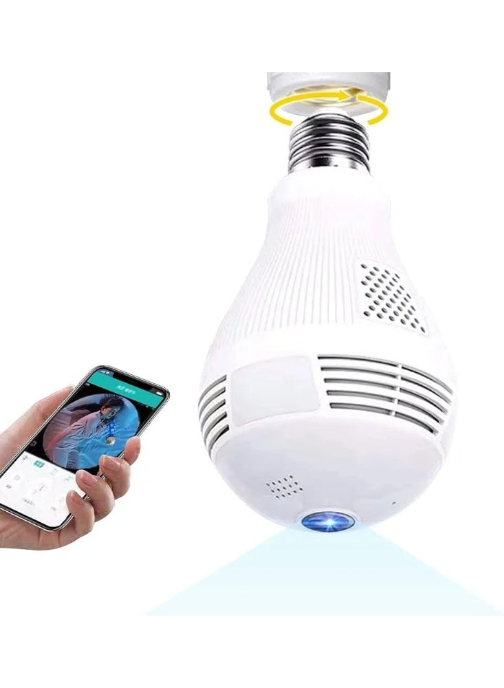 360° Panoramic WiFi Bulb Security Camera 1080P – Wireless IP LED Camera, Motion Detection, Night Vision, Home Surveillance Smart Security Camera - Image 1