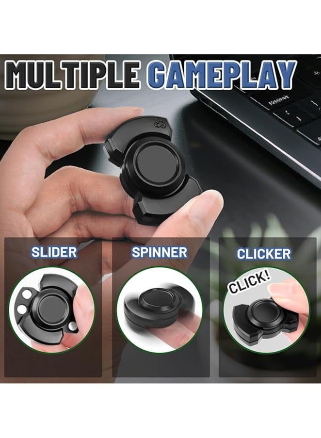 لعبة فيدجيت سبينر 3 في 1: لعبة فيدجيت سبينر للبالغين، هدايا هدايا الكريسماس للاولاد المراهقين، تمثال مغناطيسي معدني هادئ للمكتب وتخفيف التوتر والقلق، اداة رائعة لاضطراب فرط الحركة ونقص الانتباه - Image 2