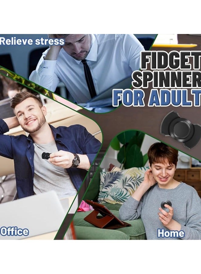 لعبة فيدجيت سبينر 3 في 1: لعبة فيدجيت سبينر للبالغين، هدايا هدايا الكريسماس للاولاد المراهقين، تمثال مغناطيسي معدني هادئ للمكتب وتخفيف التوتر والقلق، اداة رائعة لاضطراب فرط الحركة ونقص الانتباه - Image 4