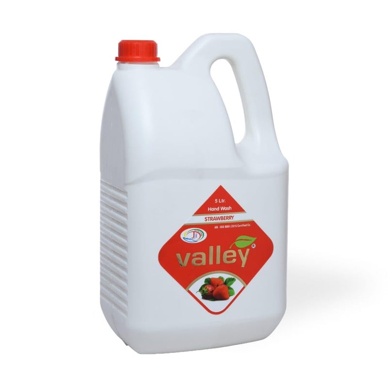 VALLEY 5L Strawberry Liquid Hand Wash Luxurious Red Gel with Moisturizing Antibacterial Properties Gentle Formula for All Skin Types LongLasting Fresh Fragrance Softness Ideal for Home Office Use1pcs - Image 1