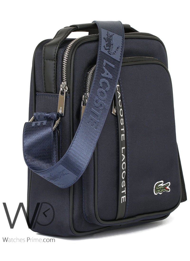 LACOSTE Navy Blue Lacoste Crossbody Shoulder Mens Messenger Bag  - Image 4