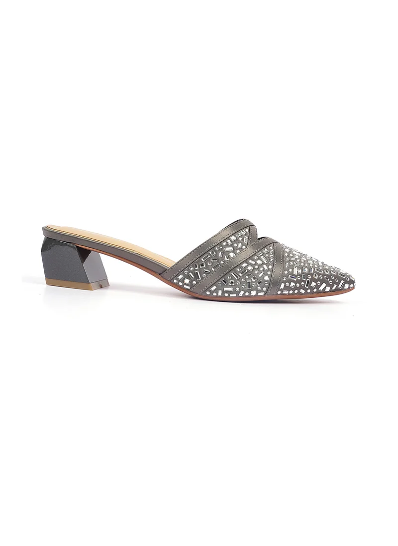 كيوبل Womens pointed-toe block heel mules