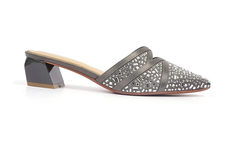 Womens pointed-toe block heel mules