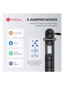 ProOne Pgh600 Smart Rope Pure (Bluetooth 4.0 Enabled Jump Rope, Jump Counter, Smart Phone Connected App, Smooth Ball Bearing Rotation)  - Image 2