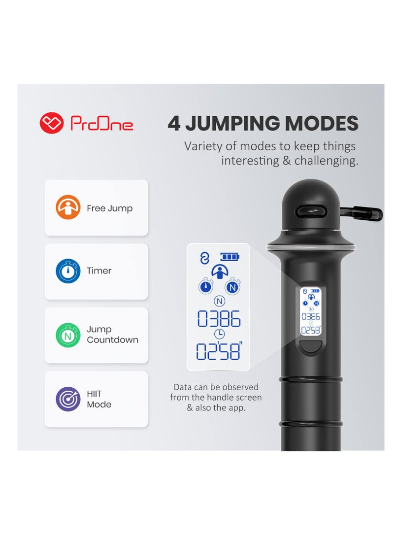 ProOne - Pgh600 Smart Rope Pure (Bluetooth 4.0 Enabled Jump Rope, Jump Counter, Smart Phone Connected App, Smooth Ball Bearing Rotation) - Image 1