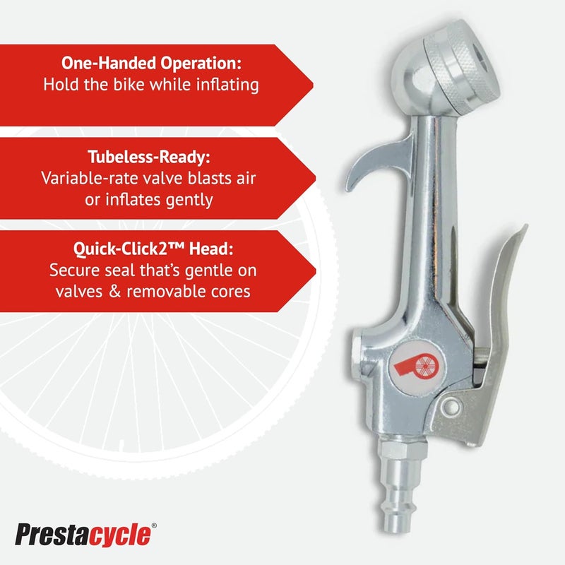 Prestacycle Prestaflator Mini Pro, Bike Tire Inflator Head, Bicycle Air Pump Valve Presta Push-to-Inflate Tool for Air Compressor Lines, Bike Tools & Maintenance, Mini Pro Inflation Tool - Image 3