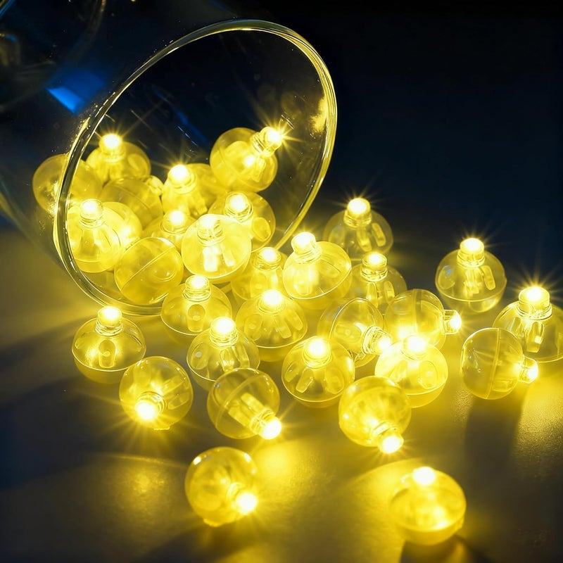 LIHAO 30pcs LED Balloon Lights Mini Round LED Ball Lights for Christmas Halloween Birthday Wedding (Warm White) - Image 1