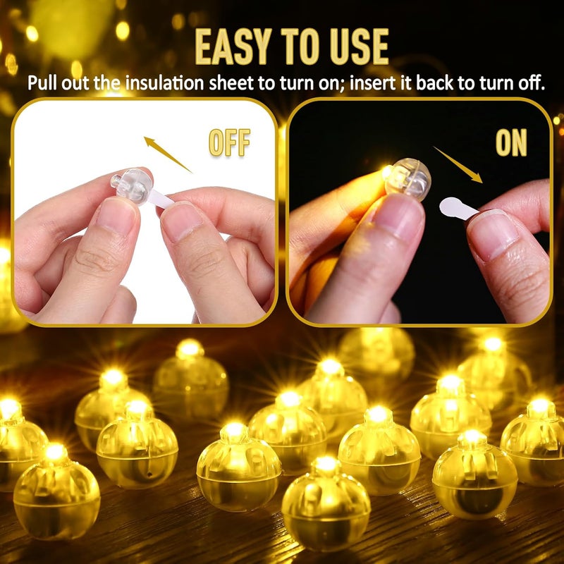 LIHAO 30pcs LED Balloon Lights Mini Round LED Ball Lights for Christmas Halloween Birthday Wedding (Warm White) - Image 3