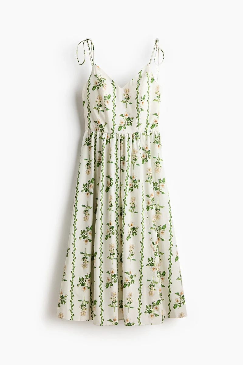 Flared-skirt strappy dress