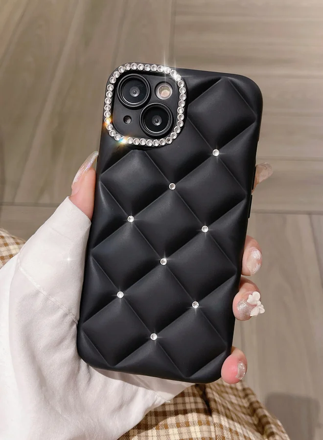 Take Two Take Two Solid Diamond Grid Embellished iPhone Case