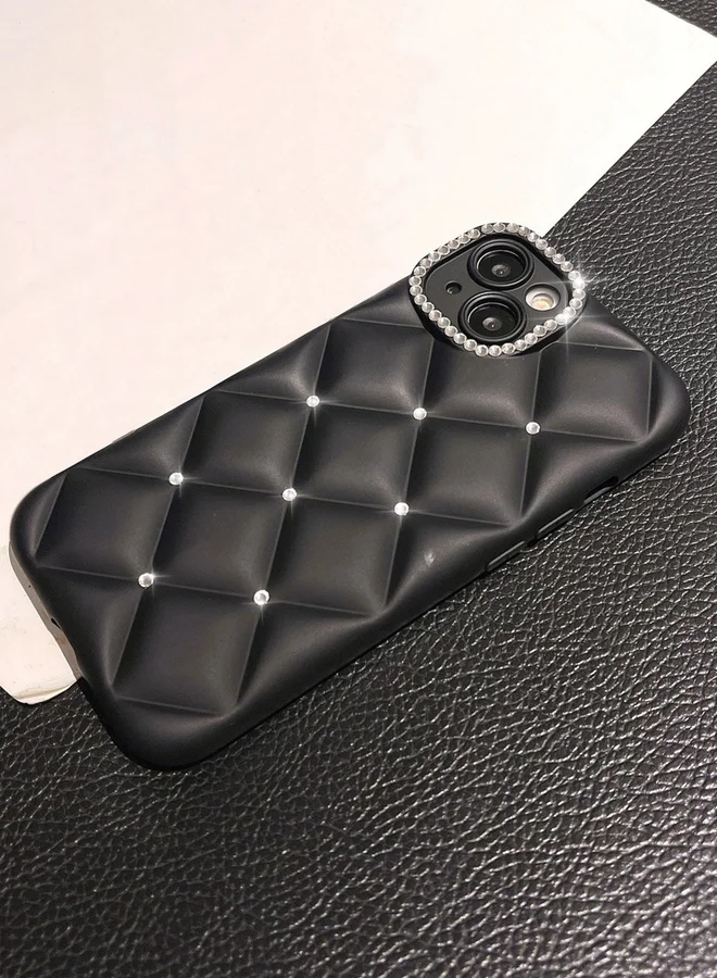 Take Two Take Two Solid Diamond Grid Embellished iPhone Case