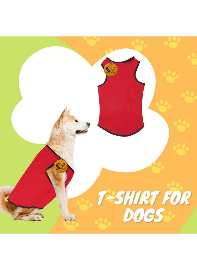 Sage Square Comfortable Cotton Dog T-Shirt Ll Soft & Breathable Sleeveless Vest Dog Clothes Ll Puppy Tank Top Fashion Apparel (Red) (Large) (20Inches)  - Image 3