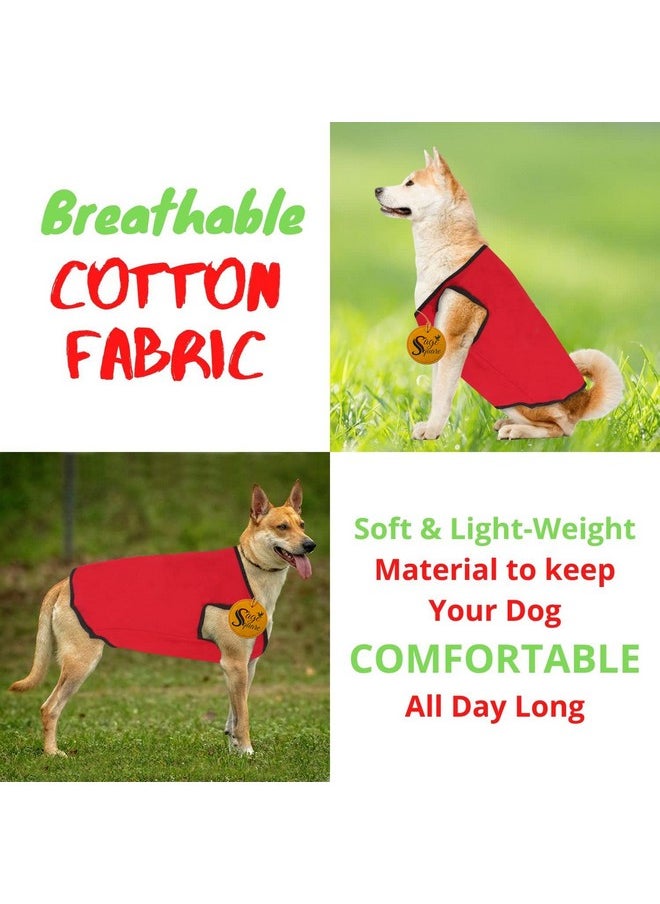Sage Square Comfortable Cotton Dog T-Shirt Ll Soft & Breathable Sleeveless Vest Dog Clothes Ll Puppy Tank Top Fashion Apparel (Red) (Large) (20Inches)  - Image 4