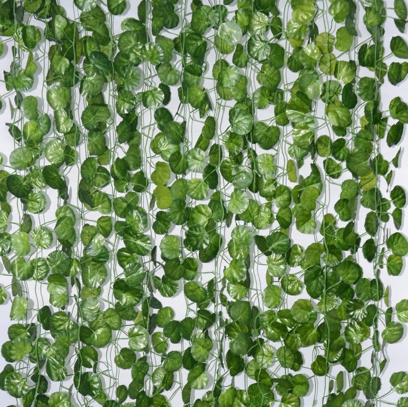 ZWYOQI 168 Feet Artificial Vines Greenery Garlands Fake Hanging Plants Vine Faux Green Leaves Garland for Wall Party Wedding Room Home Kitchen Indoor  Outdoor Decoration Begonia24 Strands