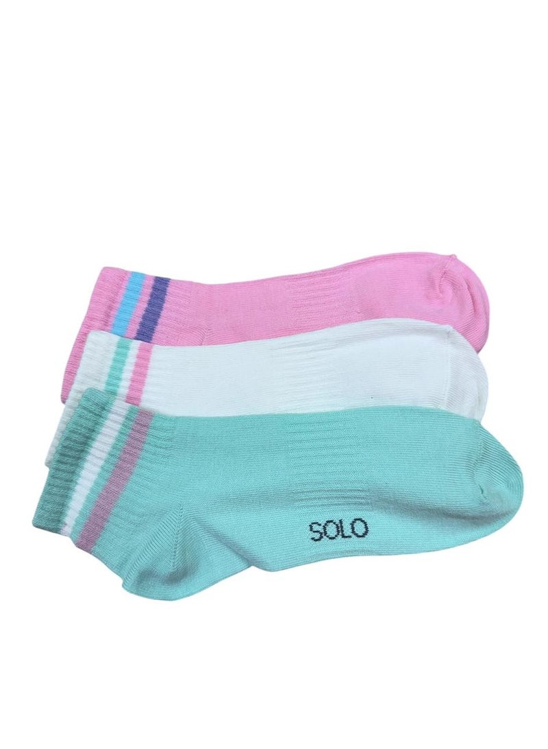 Solo Solo women Trendy Ankle Pack of 3 Socks  - Image 2