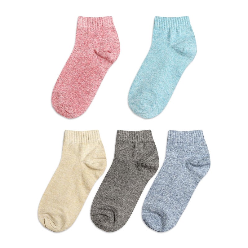 Texton Texlon Kids Ankle Length Cotton Spandex Socks For Boys & Girls (Pack of 5)(Multicolor) - Image 1