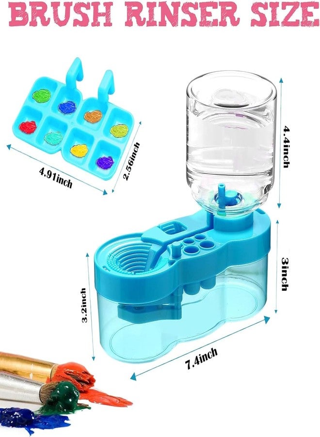 KIRA Paint Brush Rinser & Cleaner Tool | Water Circulation Brush Washer with Palette & Holder | Paint Brush Cleaning Station for Artists, Adults & Kids - Image 3