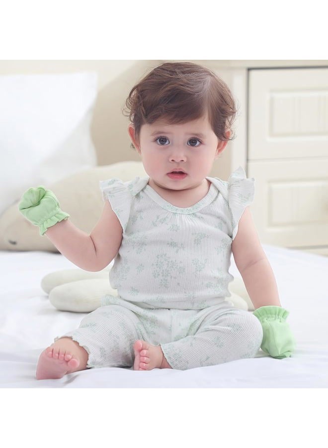 Ruliby Baby Bodysuit 6 Pack Soft Mixed Ribbed Short Sleeve Romper Infant Boy Girl Clothes Set, Baby Bodysuit 6-piece Flower/White, 3-6 Months - Image 2