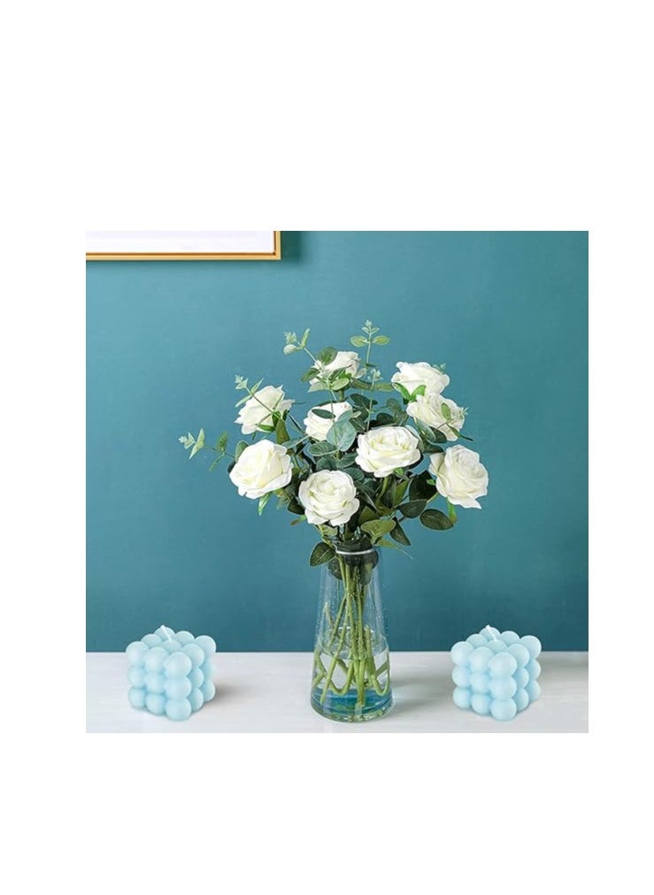 PCS 2PCS Bubble Candles Vanilla Scented Aesthetic Cube Candle, Soy Wax Cool Shaped Candles, Home Office Danish Pastel Trendy Room Floating Shelves Decor Small Decorative Candles  - Image 2