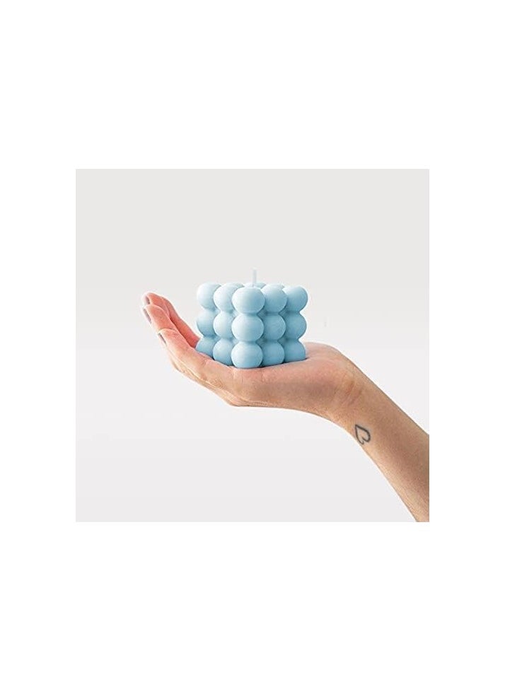 PCS 2PCS Bubble Candles Vanilla Scented Aesthetic Cube Candle, Soy Wax Cool Shaped Candles, Home Office Danish Pastel Trendy Room Floating Shelves Decor Small Decorative Candles  - Image 3