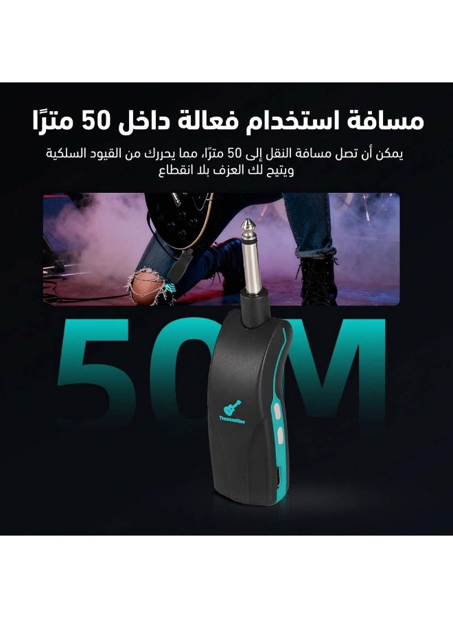 نظام ZFSZ U6 Professional المزدوج لنقل الصوت لاسلكيًا بتردد 2.4 جيجاهرتز، مزود بجهازي إرسال قابلين للطي وجهاز استقبال واحد، وميكروفون ”توصيل وتشغيل“ منخفض التأخير مخصص للغيتار والباس والمقابلات وأنظمة الصوت العامة - Image 2