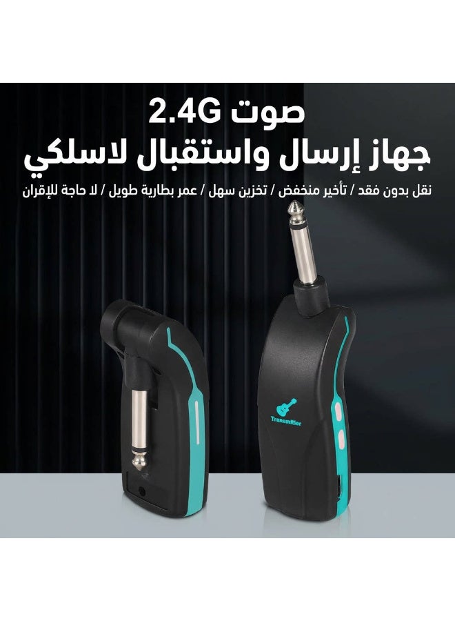 نظام ZFSZ U6 Professional المزدوج لنقل الصوت لاسلكيًا بتردد 2.4 جيجاهرتز، مزود بجهازي إرسال قابلين للطي وجهاز استقبال واحد، وميكروفون ”توصيل وتشغيل“ منخفض التأخير مخصص للغيتار والباس والمقابلات وأنظمة الصوت العامة - Image 5